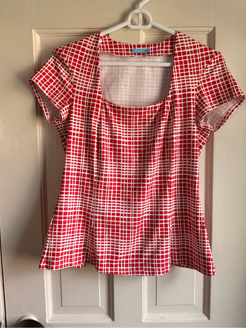 J McLaughlin bright red and white top sz S